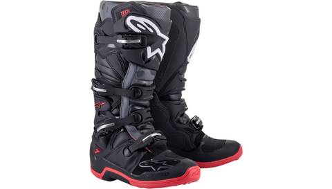 Alpinestars Tech 7 Boots motocross - Black / Gray / Red - US 11 / EU 45.5 - 2012014-1153-11 - FINAL SALE