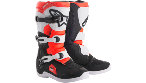 Alpinestars Youth Tech 3S Boots motocross - WHITE / BLACK / RED - Youth US 3 / EU 35.5 - 2014018-1231-3 - FINAL SALE