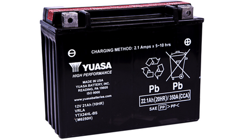 YUASA High Performance AGM Maintenance-Free Battery - YUAM6250H - YTX24HL-BS