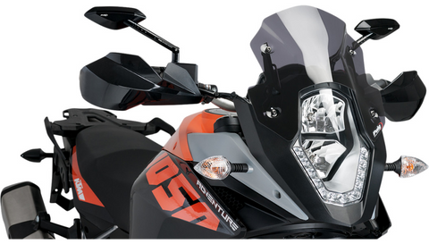 Puig Z-Racing Windscreen for 2013-19 KTM Adventure models - 12-3/8 inch - Dark Smoke - 6847F