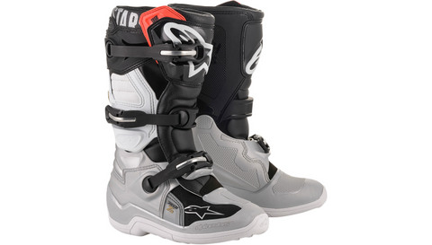 Alpinestars Youth Tech 7S Boots motocross - Black / White / Silver / Gold - Youth US 6 / EU 39 - 2015017-1829-6 - FINAL SALE