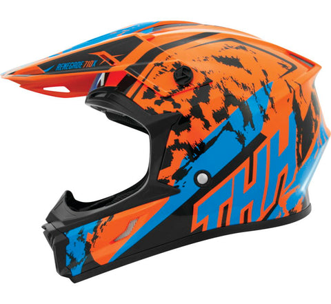 THH T710X Renegade Helmet - Orange/Blue - Small