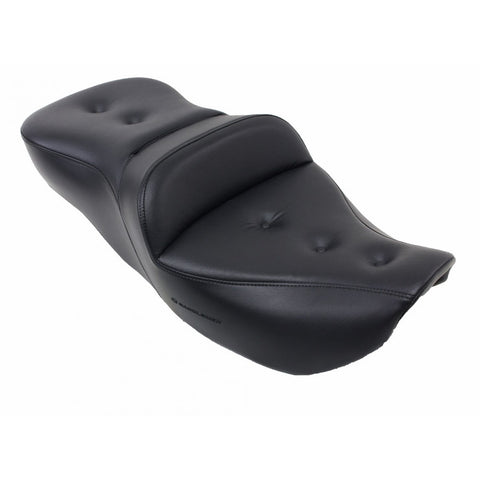 Saddlemen Roadsofa Heated 2-Up Seat for 1997-07 Harley Road King models - Black/Pillow Top - 897-06-181HCT