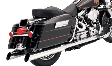 Bassani Slant-Cut Slip-On Mufflers for 1995-16 Harley FL Touring models - Chrome - FLH-529