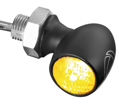 Kuryakyn Atto Marker Light - Front/Rear - Satin Black-Smoke Lense-Amber Signal - 2570