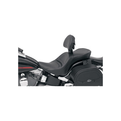 Saddlemen Explorer 2-Up Seat with Driver Backrest for 2007-17 Harley Softail Fat Boy - Black/Smooth Stitched - 806-12-030