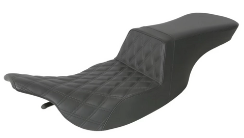 Saddlemen Step-Up 2-Up Seat for 1997-07 Harley FL Touring models - Dirver Lattice Stitch - 897-07-192