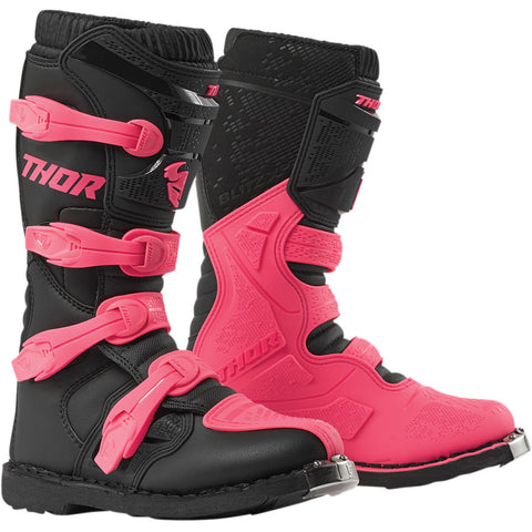 THOR Blitz XP Womens Riding Boots - Black/Pink - Size 10