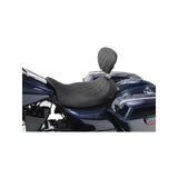 Mustang Wide Tripper Solo Seat with Backrest for 2008-20 Harley Touring models - Diamond/Black - 79725
