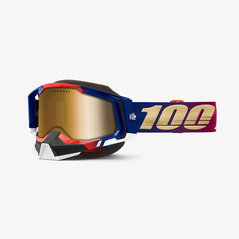 100% Racecraft 2 Snowmobile Goggles - United with True Gold Lens