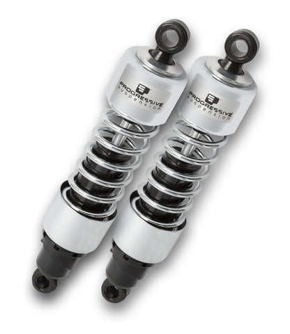 Progressive Suspension - 412-4065C - 412 Series 13 American-Tuned Gas Shocks - 75/120 Spring Rate - lbs/in for Harley-Davidson - Chrome