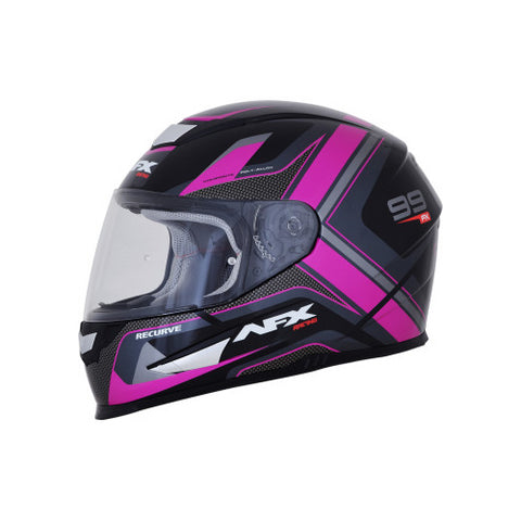 AFX FX-99 Recurve Helmet - Black/Fuchsia - Large