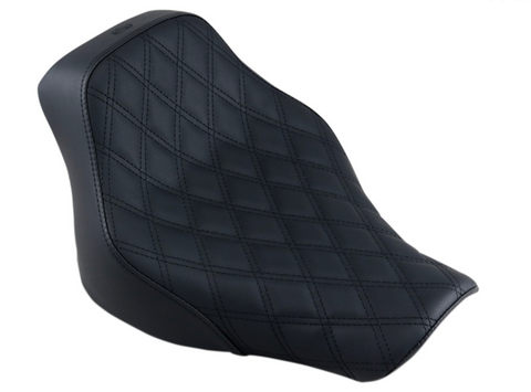 Saddlemen Renegade Solo Seat for 2018-21 Harley Softail Heritage Classic/Deluxe - Black/Lattice Stitched - 818-33-002LS