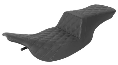 Saddlemen Step-Up 2-Up Seat for 1997-07 Harley FL Touring models - Lattice Stitch - 897-07-195