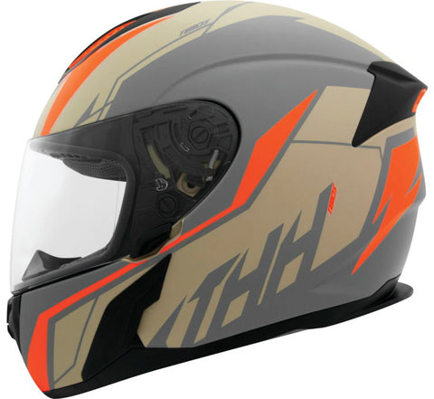 THH T810S Turbo Helmet - Grey/Orange - X-Small