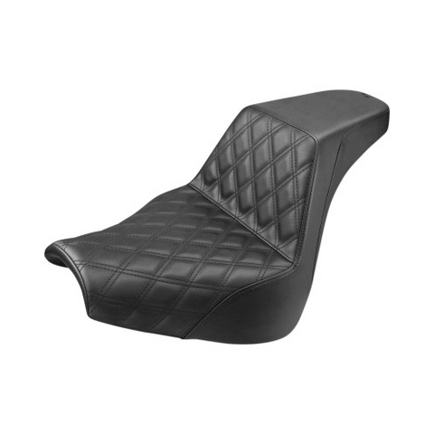 Saddlemen Step-Up 2-Up Seat for 2018-20 Harley Softail Breakout - Black/Driver Lattice Stitched - 818-31-172