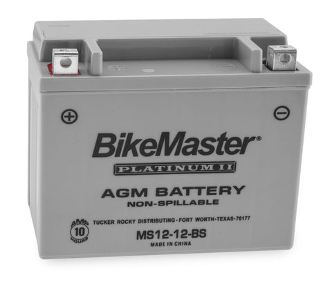 BikeMaster AGM Platinum II Battery - 12 Volt - MS12-12-BS