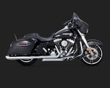 Vance & Hines Twin Slash Slip-On Mufflers for 1995-16 Harley Bagger models - Chrome - 16763