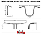 Burly Brand B28-313T - 1.25 Diameter Beach Bar Handlebar - Chrome