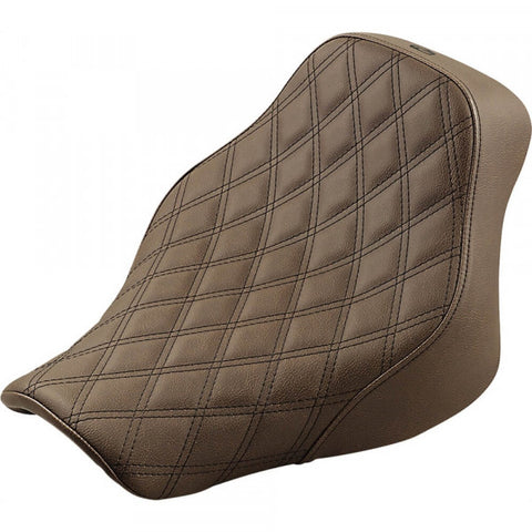 Saddlemen Renegade Solo Seat for 2018-21 Harley Softail Heritage Classic/Deluxe - Brown/Lattice Stitched - 818-33-002BLS