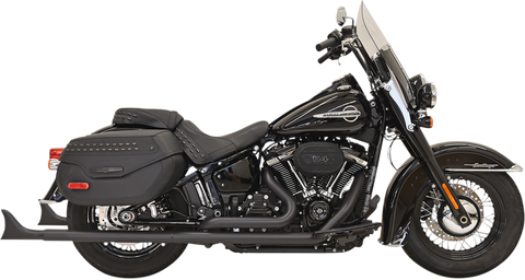 Bassani Fishtail True Dual Exhaust System for 2018-22 Harley Softail Heritage Classic - 33inch/Black - 1S86EB33