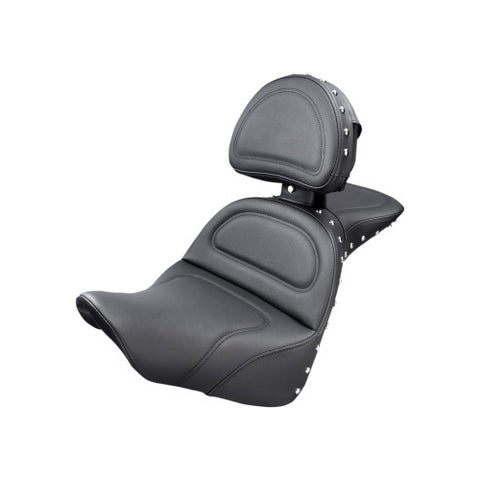 Saddlemen Explorer Special 2-Up Seat with Driver Backrest for 2018-22 Harley Softail Fat Boy - Black/Studded - 818-27-040