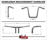 Burly Brand B28-345T - 18 Chrome Gorilla Ape Hangar 1 1/4 Handlebar - Chrome