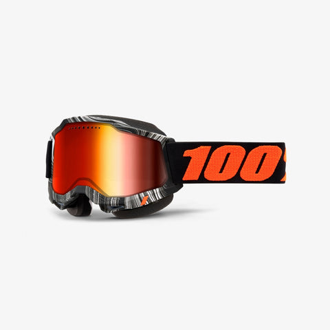 100% Accuri 2 Snowmobile Goggles - Geospace with Red Mirror Vented Dual Pane Lens