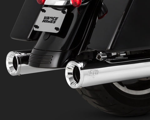 Vance & Hines Eliminator 400 Slip-On Mufflers for 2017-22 Harley FL Touring models - Chrome - 16714