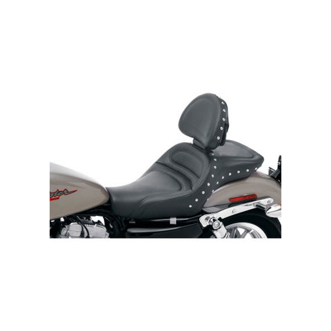 Saddlemen Explorer Special 2-Up Seat with Driver Backrest for 2004-20 Harley Sportster models - Black/Studded - 807-03-040