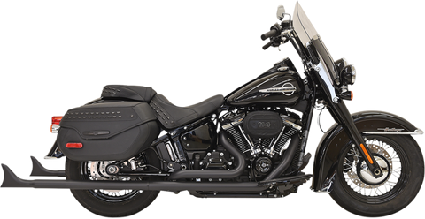 Bassani Fishtail True Dual Exhaust System for 2018-22 Harley Softail Heritage Classic - 36inch/Black - 1S96EB36