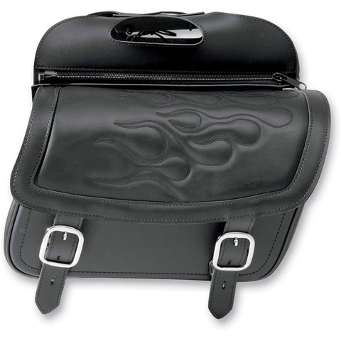 Saddlemen Highwayman Saddlebags - Large/Black Flame - 3501-0213