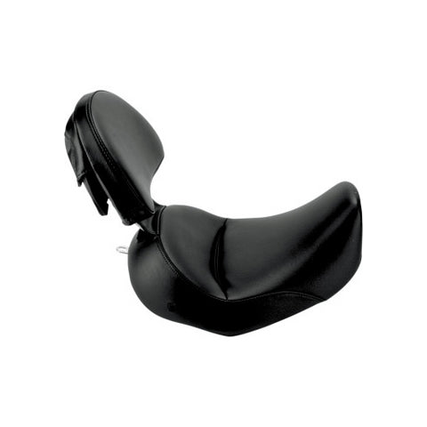 Saddlemen Renegade Heels Down Solo Seat with Driver Backrest for 2006-17 Harley Softail Deluxe - Black/Smooth - 806-15-0041