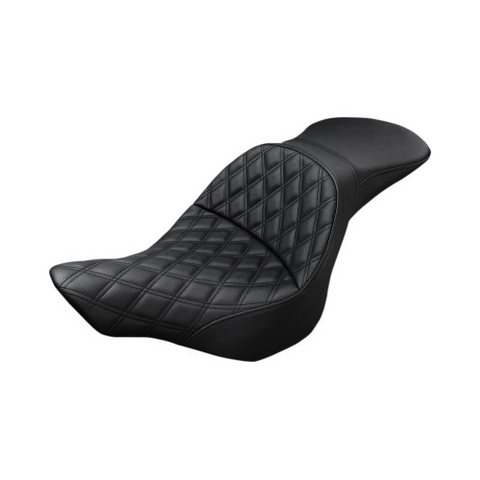 Saddlemen Explorer 2-Up Seat for 2013-17 Harley Softail Breakout - Black/Lattice Stitched - 813-27-029LS