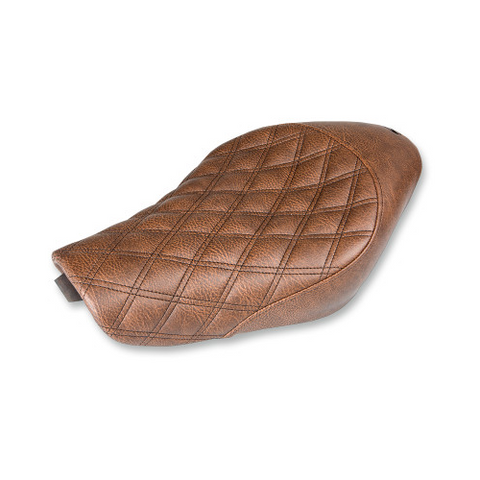 Saddlemen Renegade Solo Seat for 2004-20 Harley Sportster models - Brown/Lattice Stitched - 807-03-002BLS