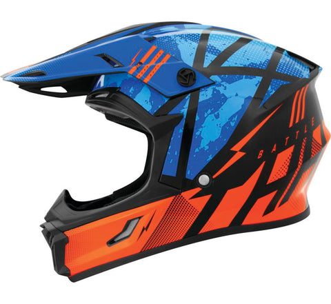 THH T710X Battle Youth Helmet - Blue/Orange - Large