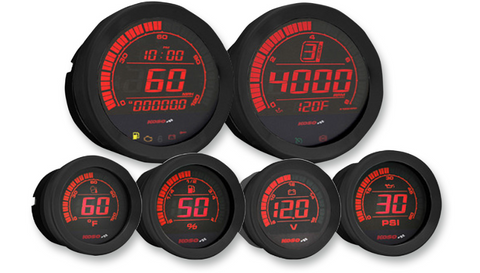 Koso North America Digital Gauge Cluster HD-02 for 2004-13 Harley Touring - 6 Piece - Black - BA050907