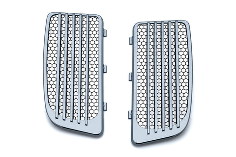 Kuryakyn 7681 - Radiator Grills for Harley Twin Cooled Models - Chrome/Black