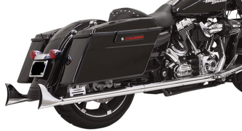 Bassani 33 Inch Fishtail Slip-On Mufflers for 1995-16 Harley FL Touring models - Chrome/with Baffles - 1F27E33