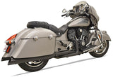 Bassani True Duals Exhaust for 2014-19 Indian Chieftain / Roadmaster - Black - 8C16BSB