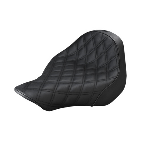 Saddlemen Renegade Solo Seat for 2013-17 Harley Softail Breakout - Black/Lattice Stitched - 813-27-002LS