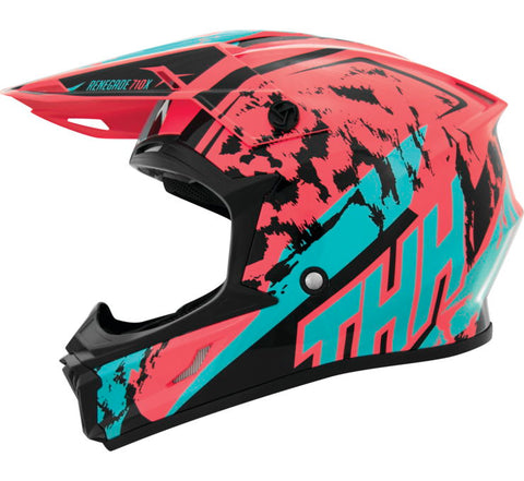 THH T710X Renegade Helmet - Coral/Blue - Large